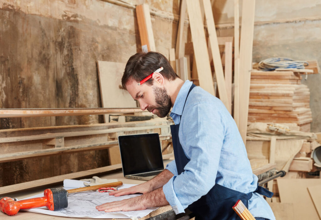 Handy man working at home